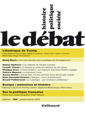 cover image of Le Débat N° 198 (janvier--février 2018)
